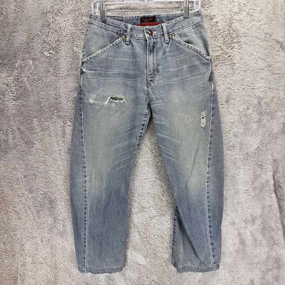 Vintage Levis Engineered Jeans Mens Blue Twisted Zip Fly Thrashed Fits 28x26